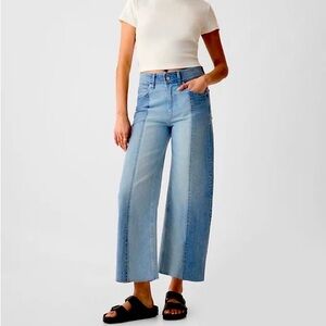 Gap High Rise Stride Wide Leg Snkle Jeans